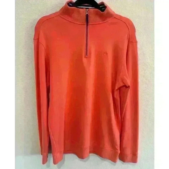 Southern Tide Sweatshirt Men Size Medium Pink 1/4 Zip Golf Pullover Logo Active - Picture 1 of 4